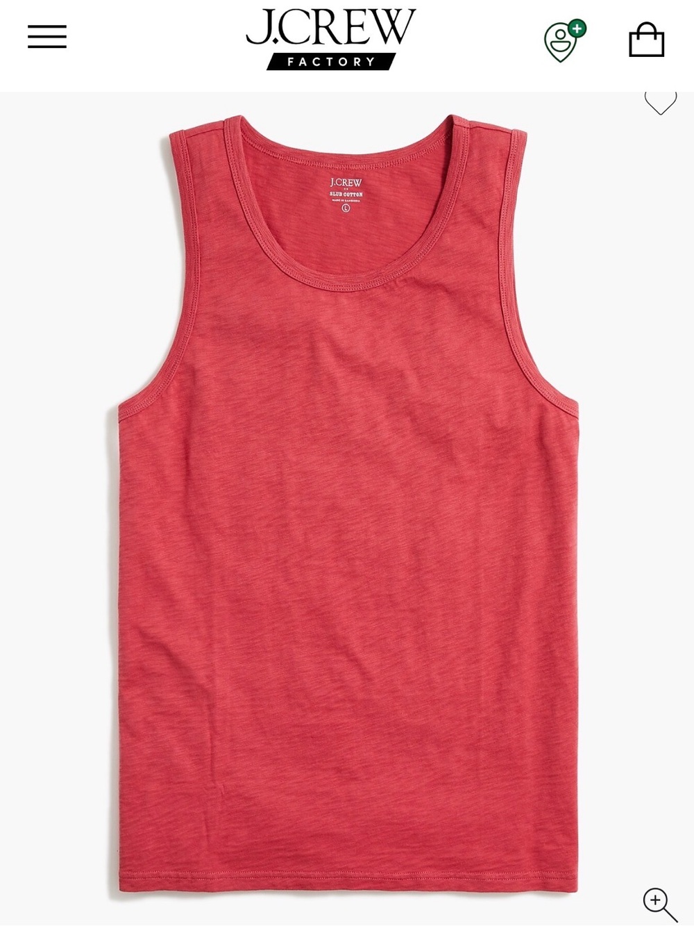 J. Crew Coral Slub Cotton Tank Size L